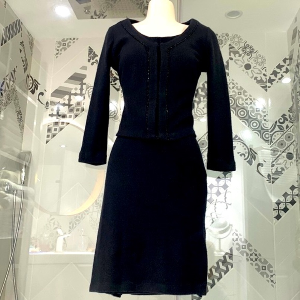Vintage 90 Biba Lamb Wool Blend Three Pieces Skirt Set
